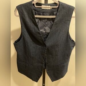 Vintage Pinstripe Gray Vest large